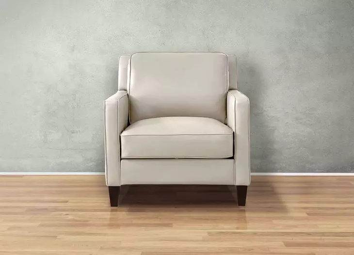 Arden Vanilla Leather Upholstered Accent Chair