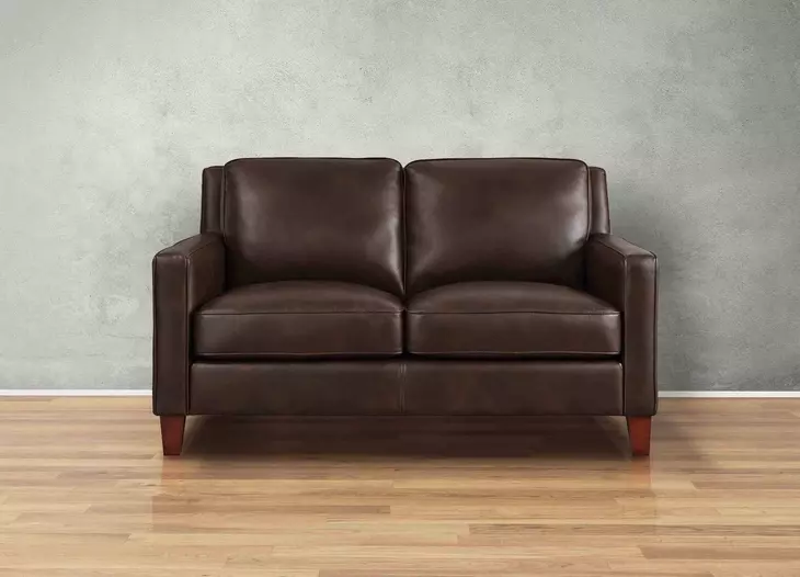 Arden Chestnut Leather 60" Loveseat