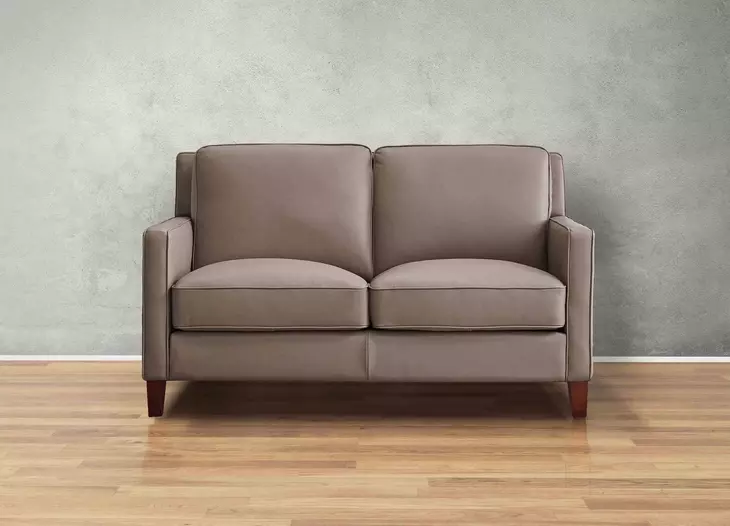 Arden Taupe Leather 60" Loveseat