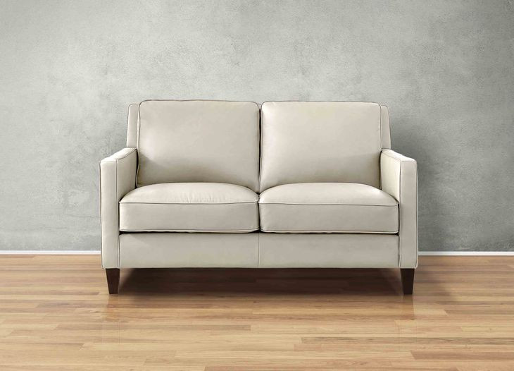 Arden Vanilla Leather 60" Loveseat