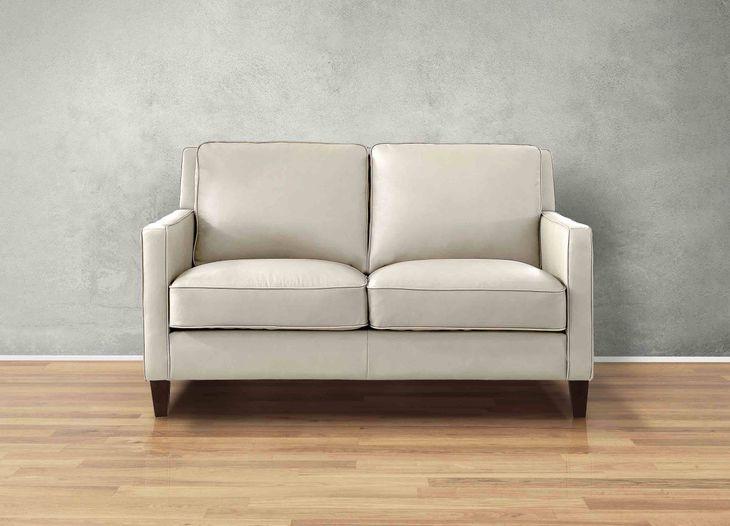 Arden Vanilla Leather 60" Loveseat