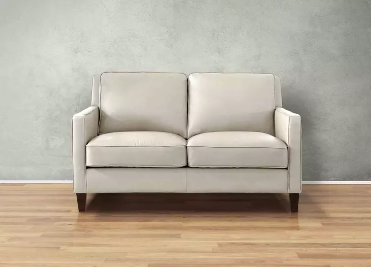 Arden Vanilla Leather 60" Loveseat