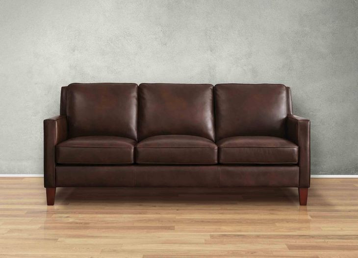 Arden Chestnut Leather 86" Sofa