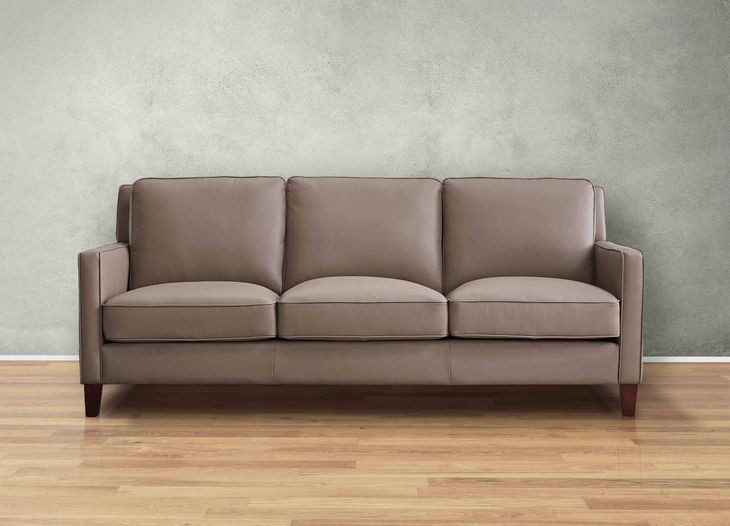 Arden Taupe Leather 86" Sofa