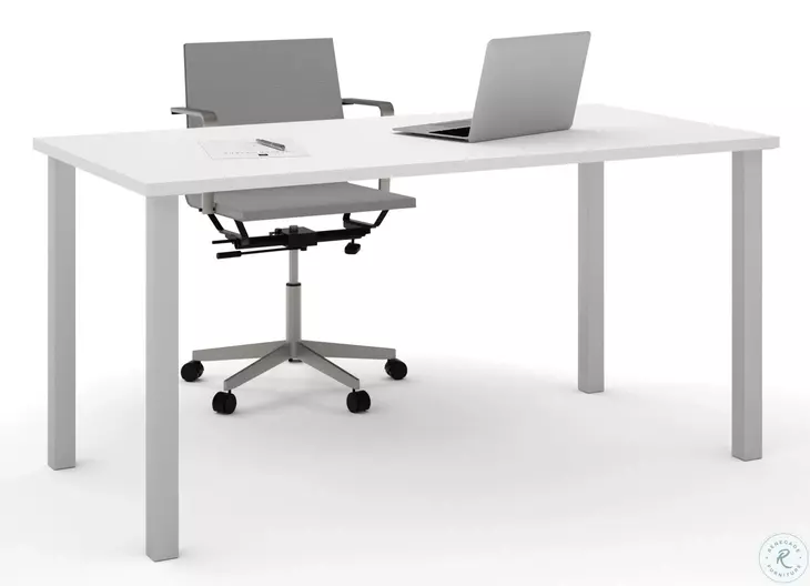 Universel 60" White Square Metal Leg Table
