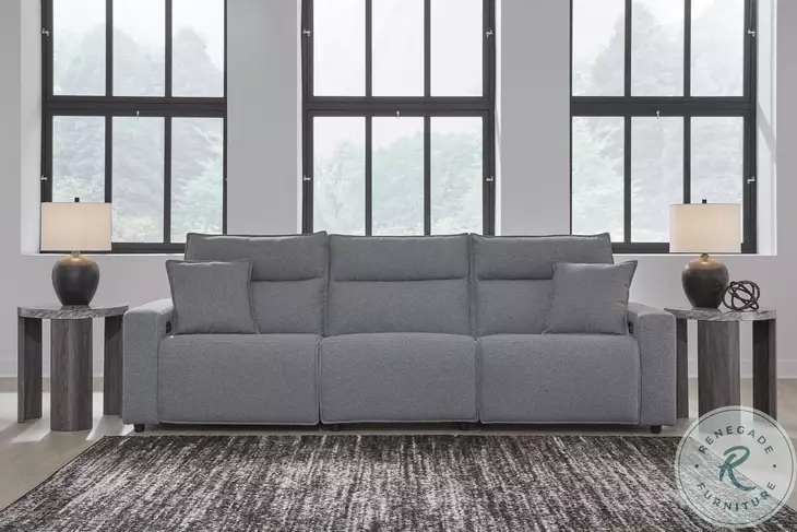 Modmax Salt And Pepper Performance Fabric Power Reclining Sofa