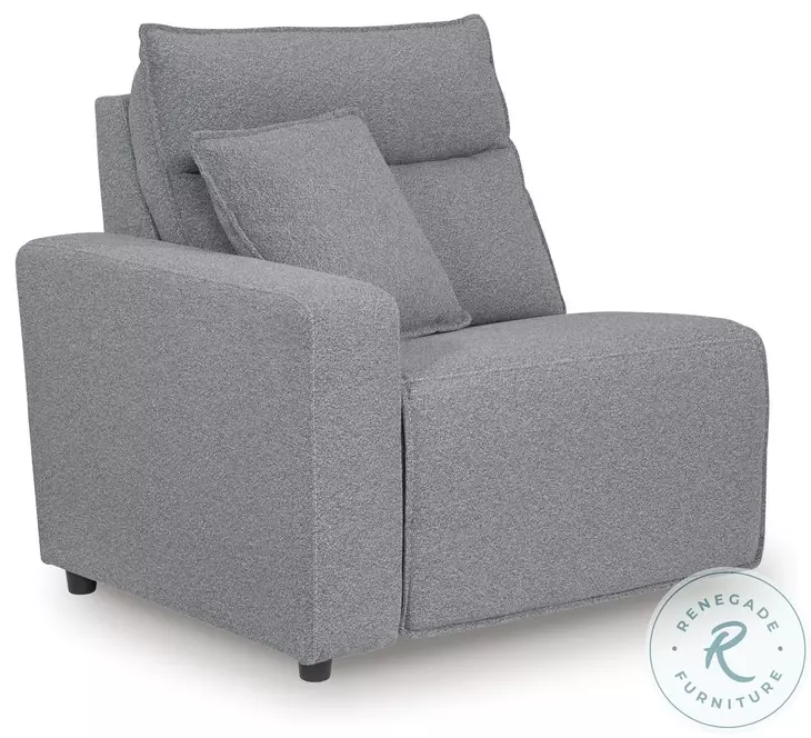 Modmax Salt And Pepper Performance Fabric 3 Piece Power Reclining Sofa Sectional with Storage Console