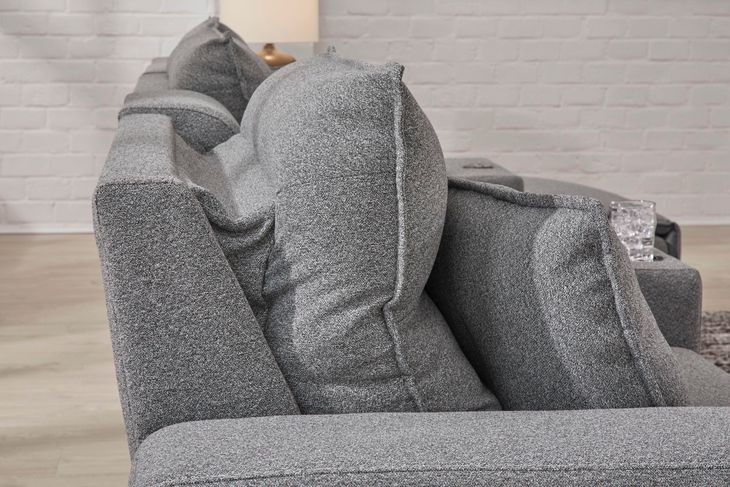 ModMax II Salt and Pepper Performance Fabric 7 Piece Modular Power Reclining Sectional with USB Charging