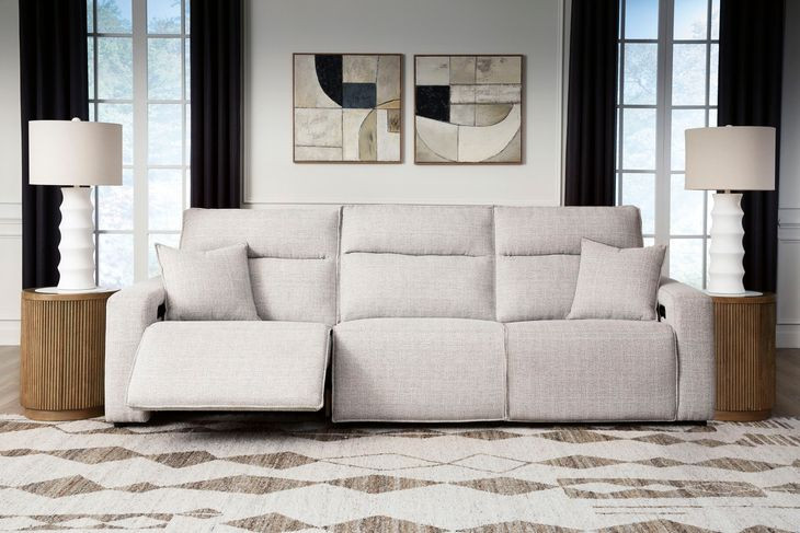 Modmax II Stone Performance Fabric Modular Power Reclining Sofa with USB Charging