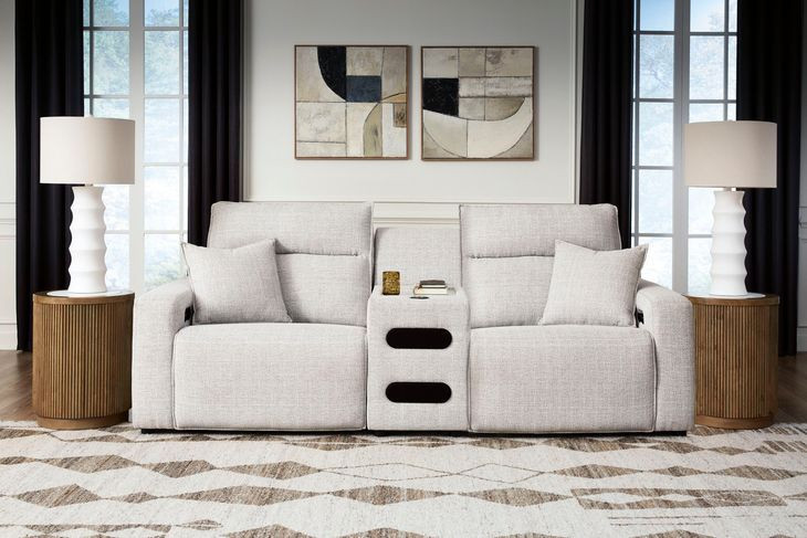 Modmax II Stone Performance Fabric 3 Piece Modular Power Reclining Sectional with USB Charging