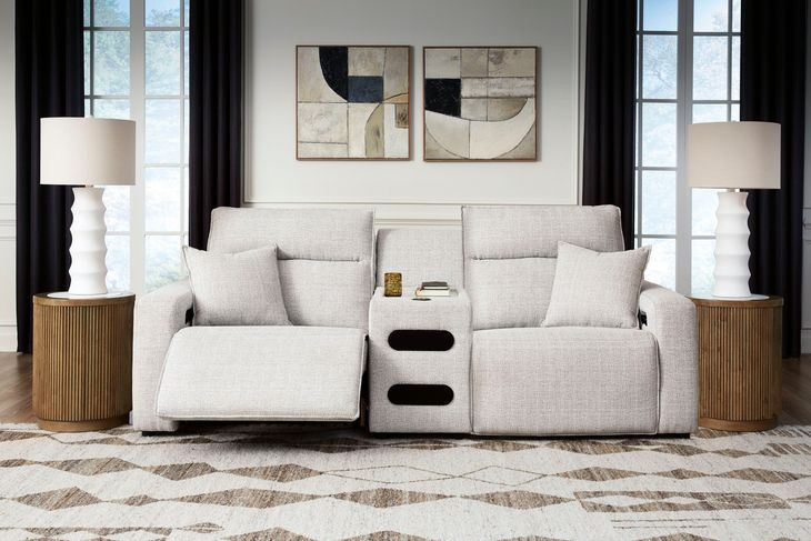 Modmax II Stone Performance Fabric 3 Piece Modular Power Reclining Sectional with USB Charging