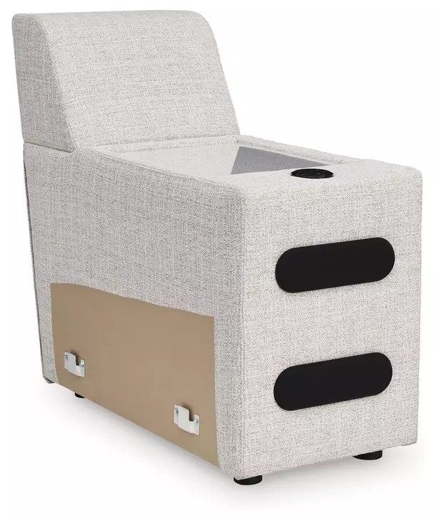 Modmax II Stone Performance Fabric 3 Piece Modular Power Reclining Sectional with LAF Power Chaise and USB Charging
