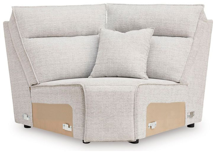 Modmax II Stone Performance Fabric 6 Piece Modular Power Reclining Sectional with Storage Console and USB Charging