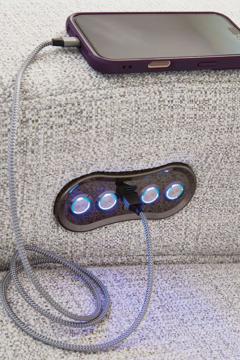 Modmax II Stone Performance Fabric 5 Piece Modular Power Reclining Sectional with USB Charging