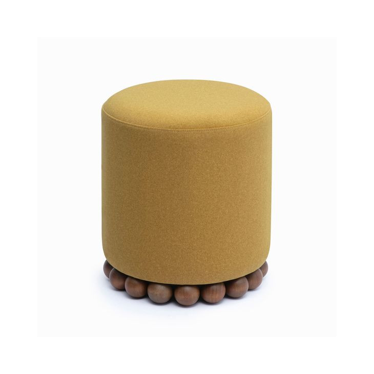 Dex Amber Performance Vegan Mohair Upholstered Round Ottoman