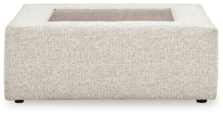 Stonecroft Manor Snowstone Upholstered Square Oversized Accent Ottoman