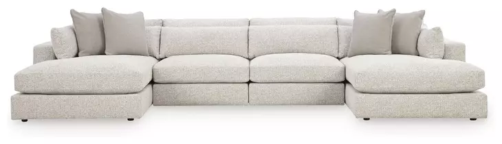 Stonecroft Manor Snowstone 4 Piece Modular Sectional Chaise with Pillows