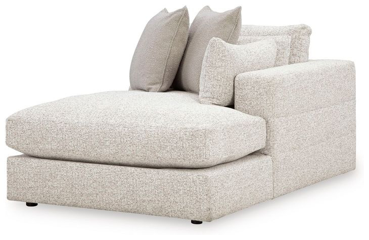Stonecroft Manor Snowstone 3 Piece Modular Sectional with RAF Chaise and Pillows