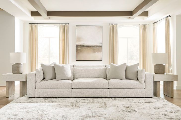 Stonecroft Manor Snowstone 3 Piece Modular Sectional Sofa with Pillows