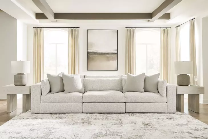 Stonecroft Manor Snowstone 3 Piece Modular Sectional Sofa with Pillows