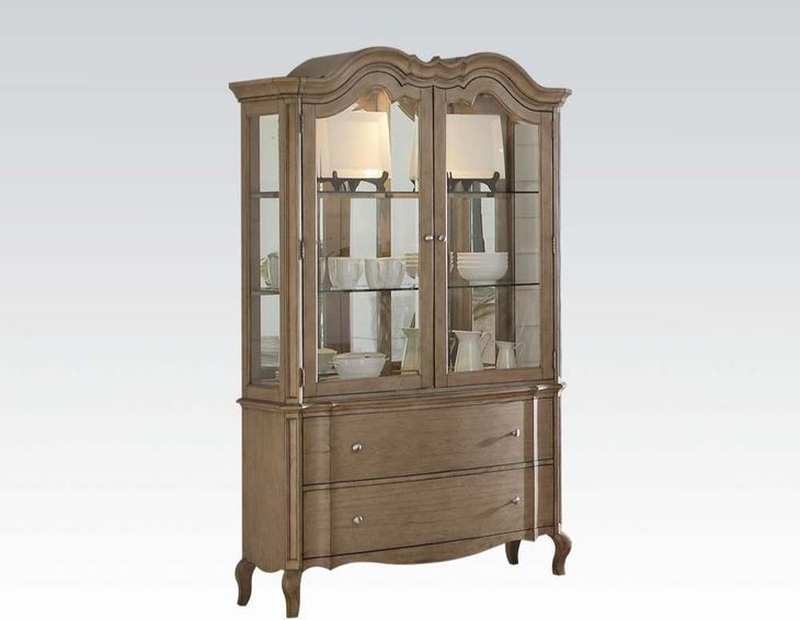 Chelmsford Antique Taupe 2 Door Buffet and Hutch with LED