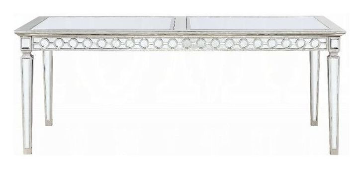 Varian Silver and Antique Platinum 78" Rectangular Glass Top Dining Table
