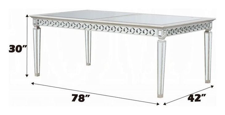 Varian Silver and Antique Platinum 78" Rectangular Glass Top Dining Table