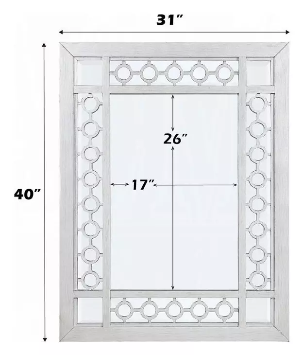 Varian Antique Platinum Rectangular Wall Mirror