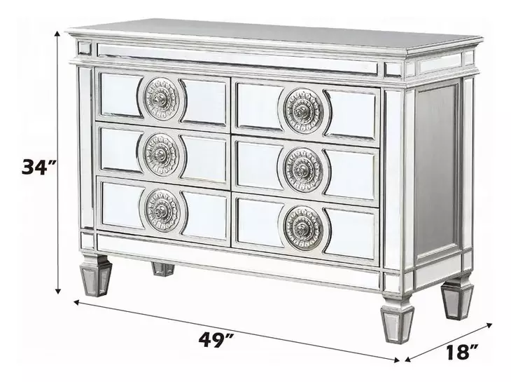 Varian Antique Platinum 6 Drawer Server