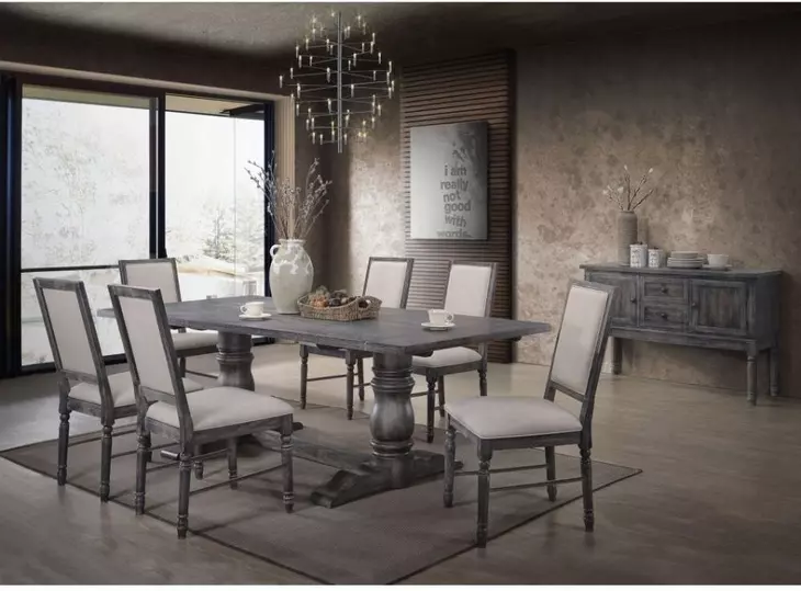 Leventis Weathered Gray 88" Rectangular Dining Table