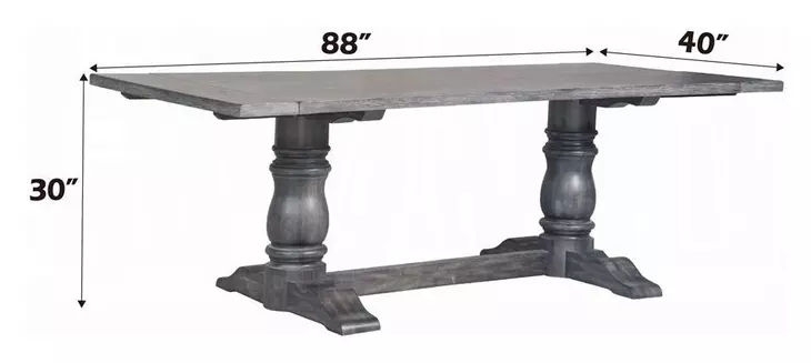 Leventis Weathered Gray 88" Rectangular Dining Table