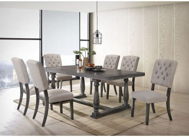 Bernard Weathered Gray Oak 84" Rectangular Dining Table