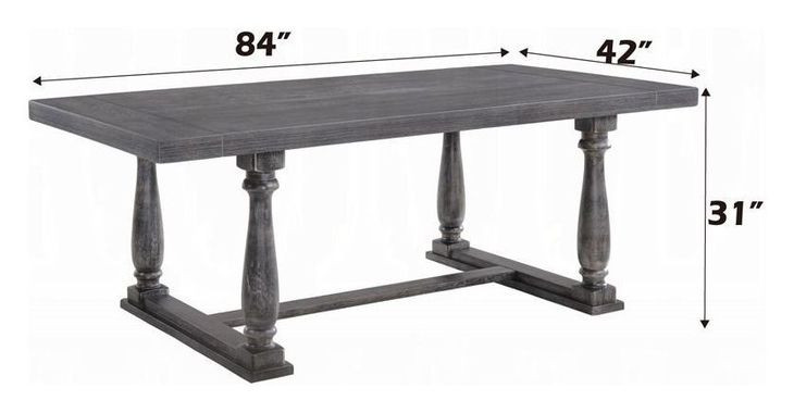 Bernard Weathered Gray Oak 84" Rectangular Dining Table