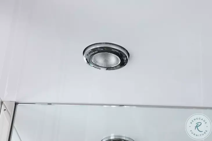 6652 Clear Glass And Polished Stainless Steel Curio Cabinet