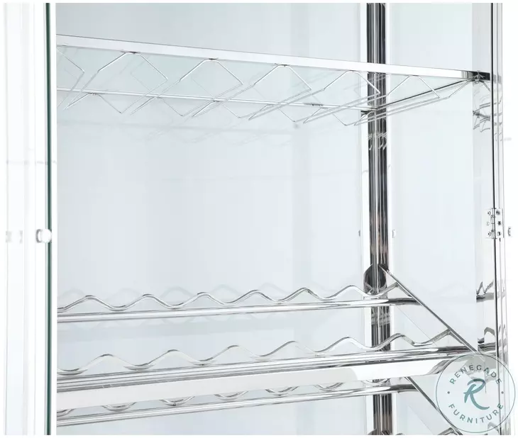 6655 Clear Glass And Chrome Curio Cabinet