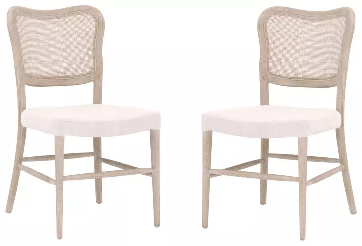 Cela Bisque And Natural Gray Oak Dining Chair Set Of 2