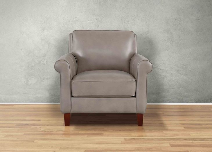 Lachlan Stone Leather Upholstered Accent Chair