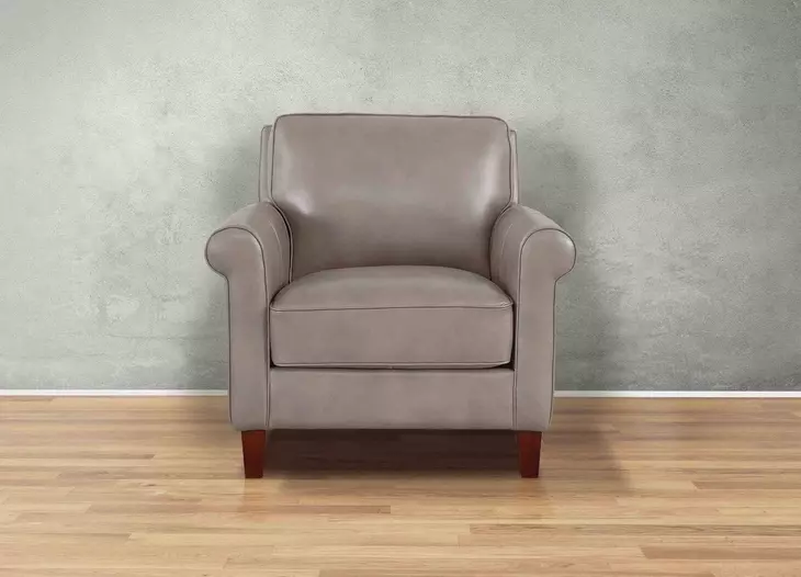 Lachlan Stone Leather Upholstered Accent Chair