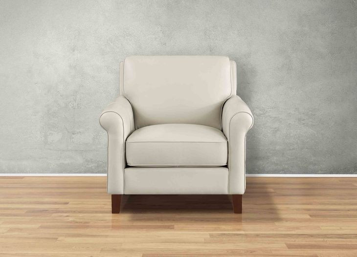 Lachlan Vanilla Leather Upholstered Accent Chair