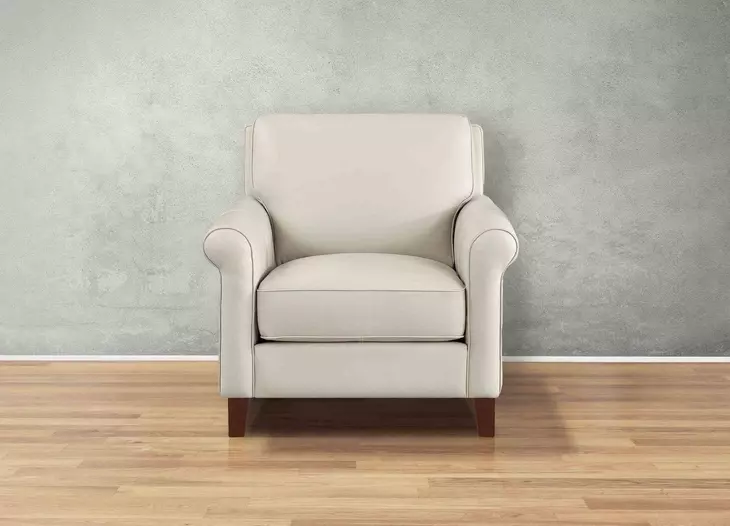 Lachlan Vanilla Leather Upholstered Accent Chair