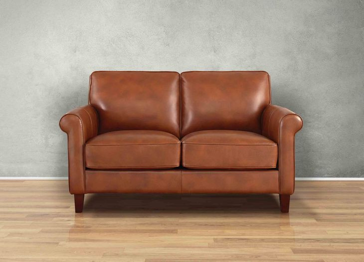 Lachlan Nutmeg Leather 60" Loveseat
