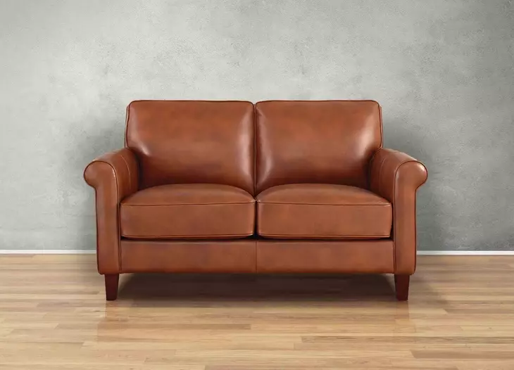 Lachlan Nutmeg Leather 60" Loveseat
