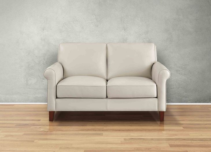 Lachlan Vanilla Leather 60" Loveseat