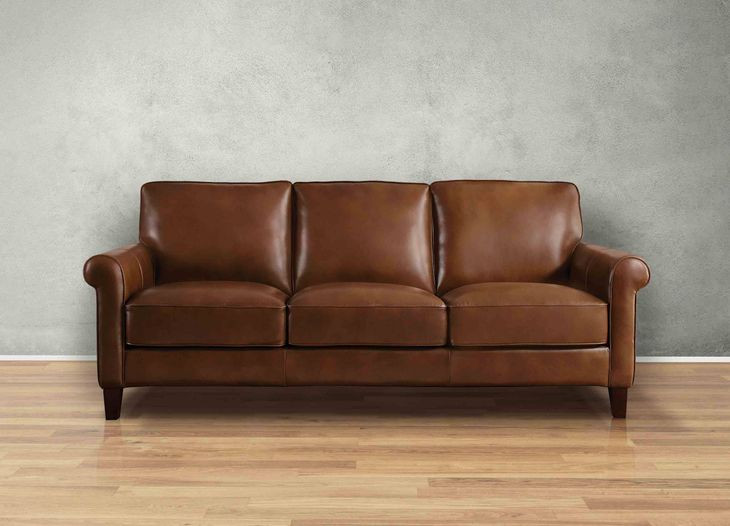 Lachlan Pecan Leather Living Room Set