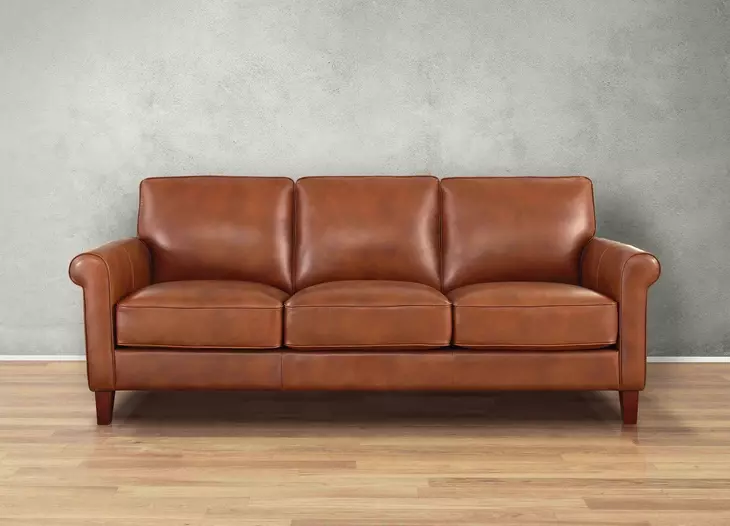 Lachlan Nutmeg Leather Living Room Set