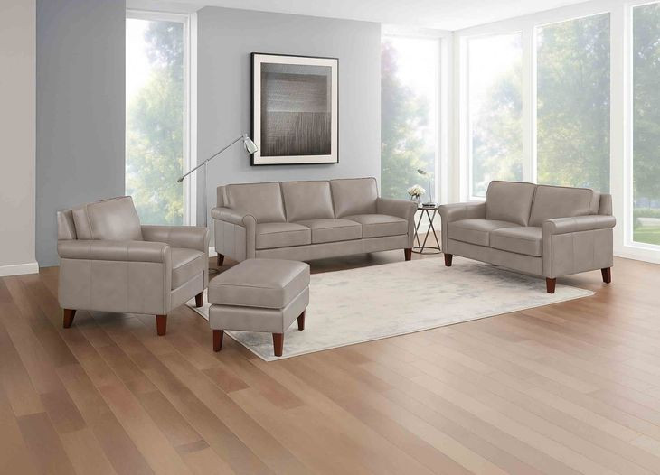 Lachlan Stone Leather Living Room Set