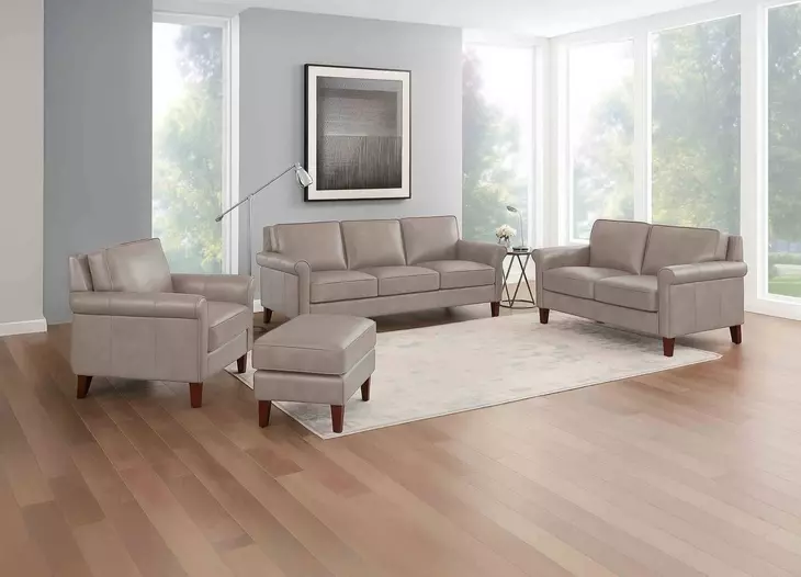 Lachlan Stone Leather Living Room Set