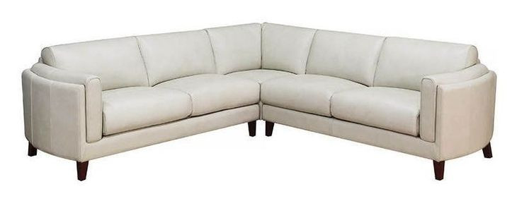 Kona White Leather 3 Piece Modular Sectional