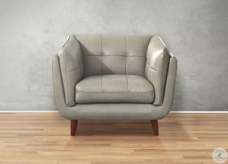 Sorella Slate Leather Upholstered Accent Chair
