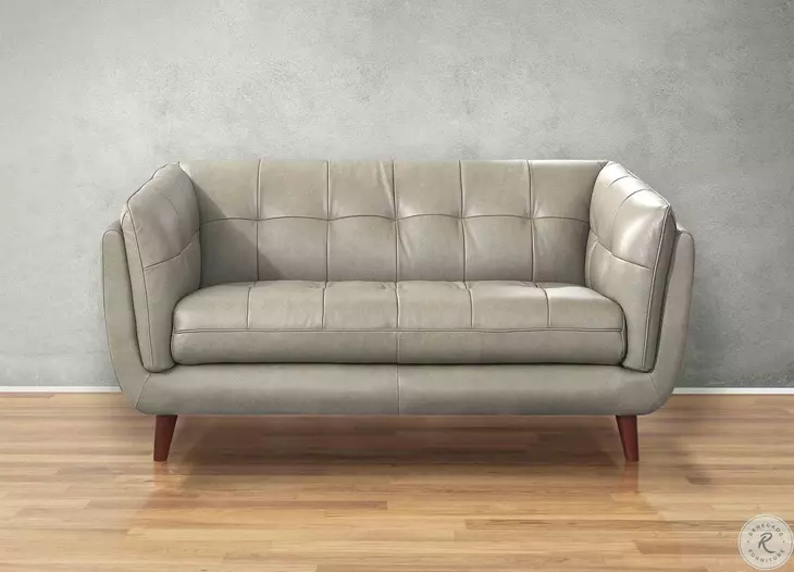Sorella Slate Leather 70" Loveseat